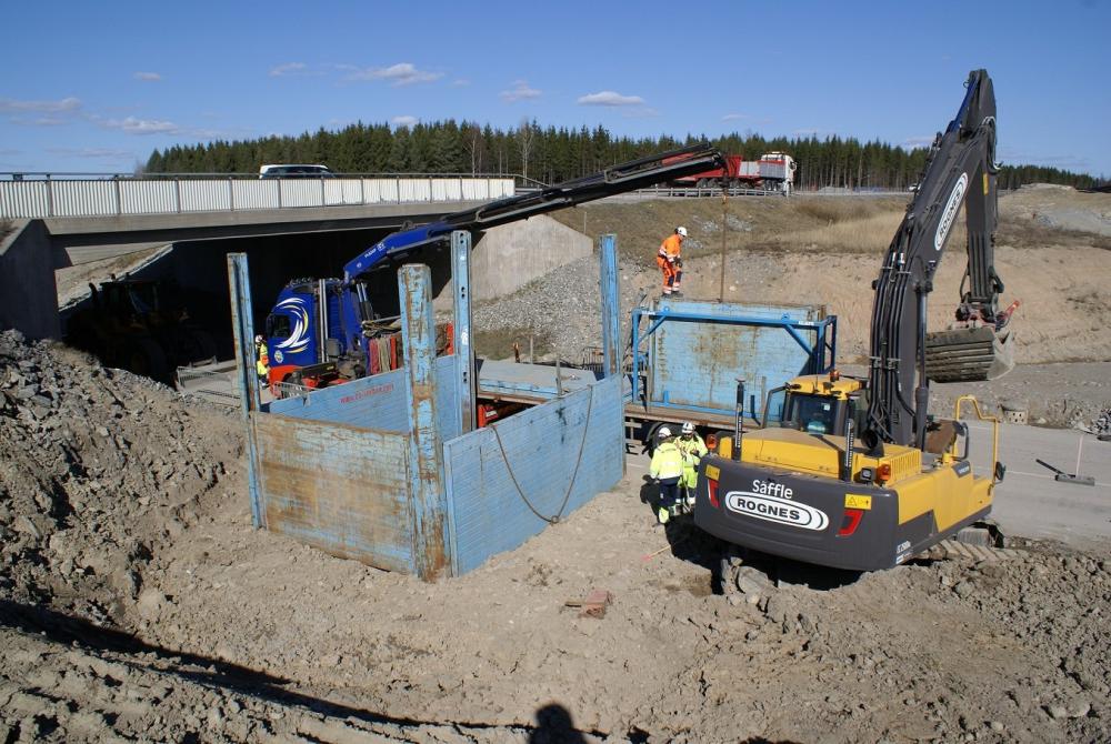 spontning-vägarbete-bro spontsystem vägarbete